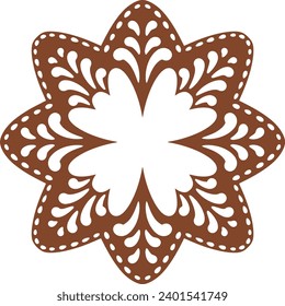 Christmas gingerbread cookies in star shape isolated on white background. Vector for your Christmas design and decor.