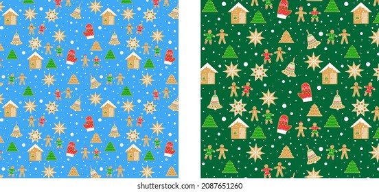 Christmas gingerbread cookies, texture,  vector illustration