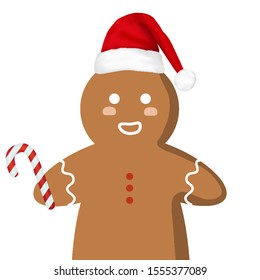 Christmas gingerbread cookies, vector art illustration.