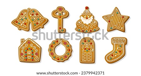 Similar – Image, Stock Photo Gingerbread hearts with the inscription ” I love you “