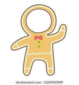 Christmas gingerbread costume. Illustration with face compositing capability.