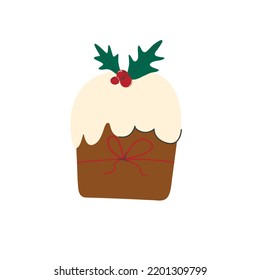 Christmas gingerbread cupcake, winter design element