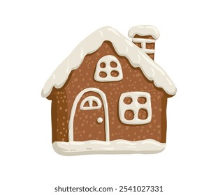 Navidades El pan de jengibre se dibuja en un estilo plano. Festiva, dulces, pasteles. Ilustración vectorial dibujada a mano.