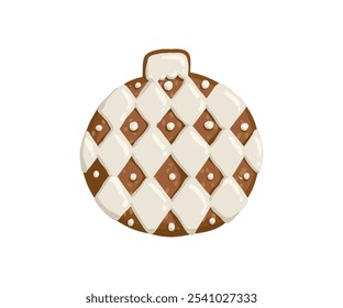 Christmas gingerbread is drawn in a flat style. Holiday, sweets, pastries. Hand drawn vector illustration.