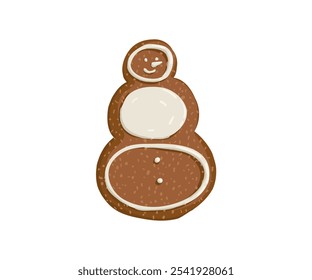 Christmas gingerbread is drawn in a flat style. Holiday, sweets, pastries. Hand drawn vector illustration.