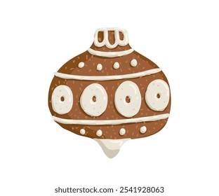 Christmas gingerbread is drawn in a flat style. Holiday, sweets, pastries. Hand drawn vector illustration.