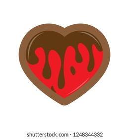Christmas gingerbread with a heart shape. Vector illustration design