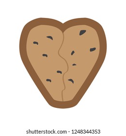 Christmas gingerbread with a heart shape. Vector illustration design