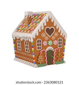 christmas gingerbread house 3d vector