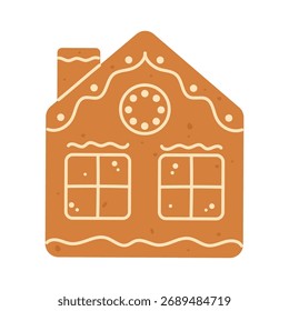 Navidades casa de jengibre. Ilustración aislada de Vector plano