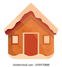 Christmas gingerbread house icon. Cartoon of christmas gingerbread house vector icon for web design isolated on white background