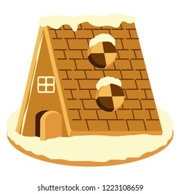 Christmas gingerbread house made with frosting