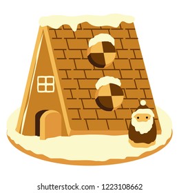 Christmas gingerbread house made with frosting
