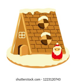 Christmas gingerbread house made with frosting