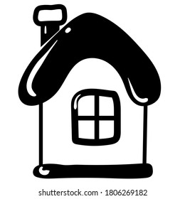  Christmas gingerbread house solid icon isolated on white background. Winter holliday simbol. New years or birthday sign for web and app design. Vector illustration.