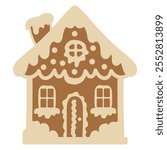 Christmas gingerbread house vector cartoon illustration