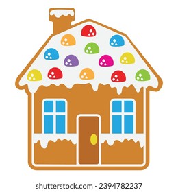 ilustración de la caricatura vectorial de la casa de jengibre de Navidad