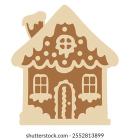 Christmas gingerbread house vector cartoon illustration