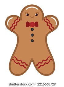 christmas gingerbread icon flat isolated