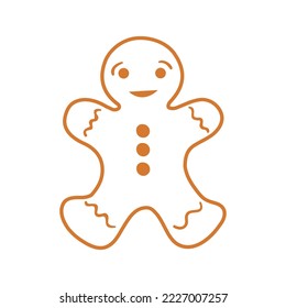 Vector de icono del Gingerbread de Navidad. signo de ilustración de Navidad. símbolo de pastel. logotipo de comida.