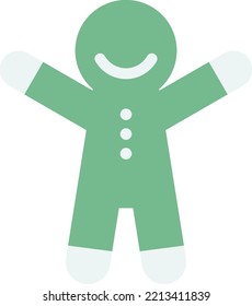 christmas gingerbread illustration in minimal style isolated on background