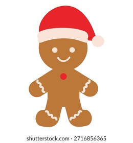Christmas gingerbread man boy  vector cartoon illustration