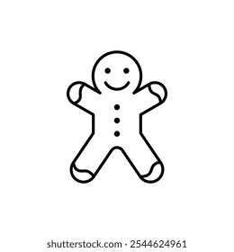 christmas gingerbread man cookies christmas theme icon graphic illustration outline drawing art