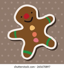 Christmas gingerbread man flat icon elements background,eps10