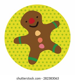 Christmas gingerbread man flat icon elements background,eps10