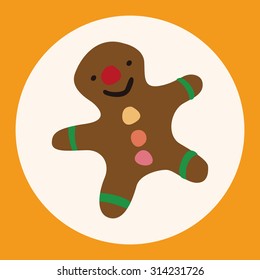 Christmas gingerbread man flat icon elements background,eps10
