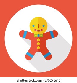Christmas gingerbread man flat icon