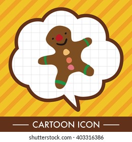 Christmas gingerbread man flat icon elements background,eps10