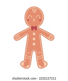 christmas gingerbread man icon isolated