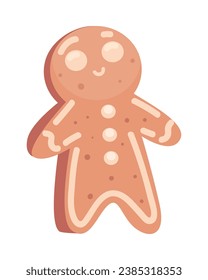 christmas gingerbread man illustration isolated