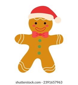 Christmas gingerbread man isolated on white bacground