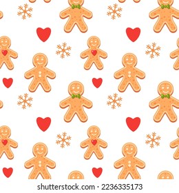 Christmas gingerbread man pattern for fabric, linen, textiles and wallpaper