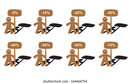 Christmas gingerbread man percent collection