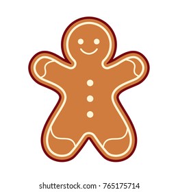 Christmas gingerbread man. Simple illustration