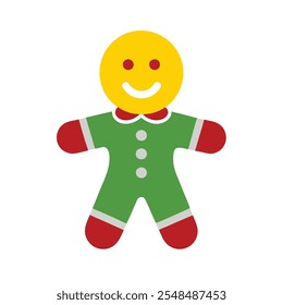 christmas gingerbread man vector icon 
