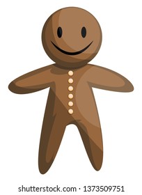 Christmas gingerbread man vector illustration on a white background
