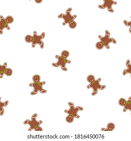 Christmas  gingerbread man. Vector illustration, pattern