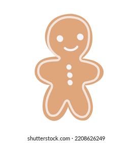 Christmas Gingerbread man. Vector illustration holiday winter symbols in scandinavian style