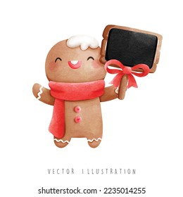 Christmas gingerbread man, Christmas vector illustration