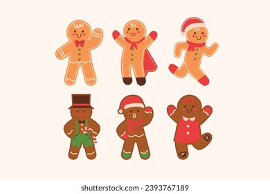 Mascota Gingerbread de Navidad 
Ilustración de caracteres