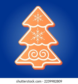 Pan de jengibre de Navidad en un fondo de color. Año Nuevo y Navidad, patrón, ilustración.