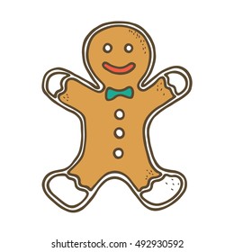 Christmas gingerbread on white background.