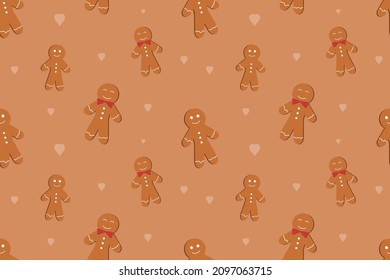 Diseño marrón del patrón marrón del pan de jengibre de Navidad