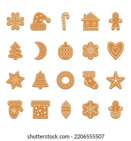 Christmas gingerbread set. Vector illustration.