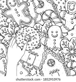 Coloring Page Cookies High Res Stock Images Shutterstock