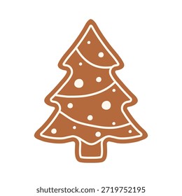 Navidades galleta de árbol de jengibre decorada con glaseado.